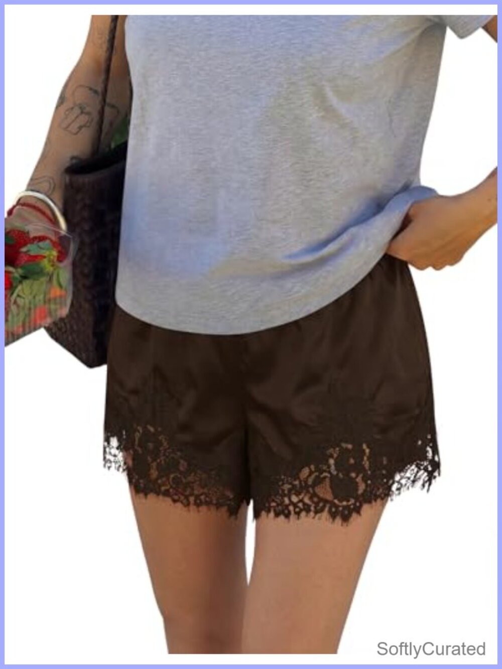 Satin Silk Lace Shorts Y2K Mini Coquette Lounge Bottoms